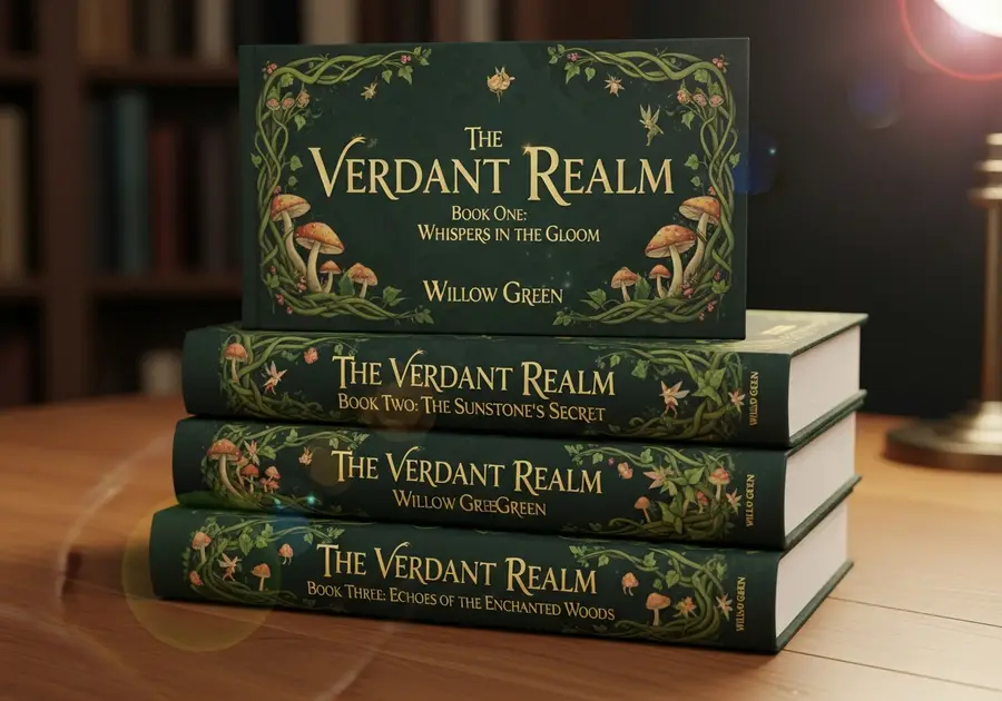 Three matching cozy fantasy novels in a series — indie author book trilogy for Kindle
